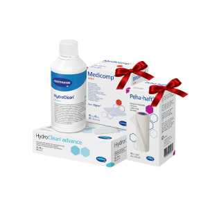 Hydroclean 10x10cm, Hydroclean solutie, Gratuit: Medicomp 10x10cm si Peha haft 10x4cm